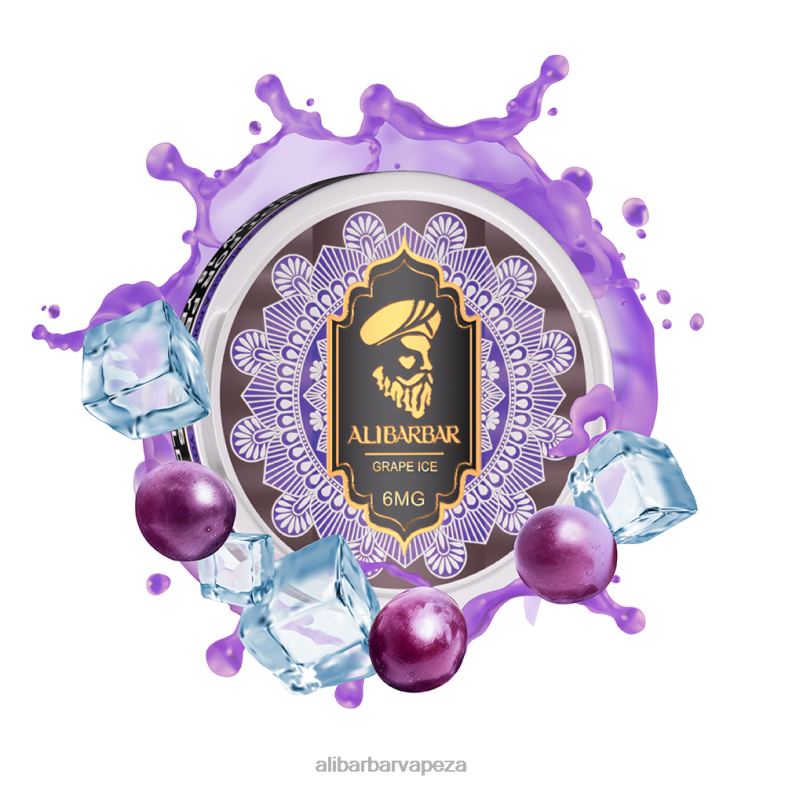 Alibarbar Nicotine Pouches Grape Ice XVP0X85 - Alibarbar Vape Nicotine Content